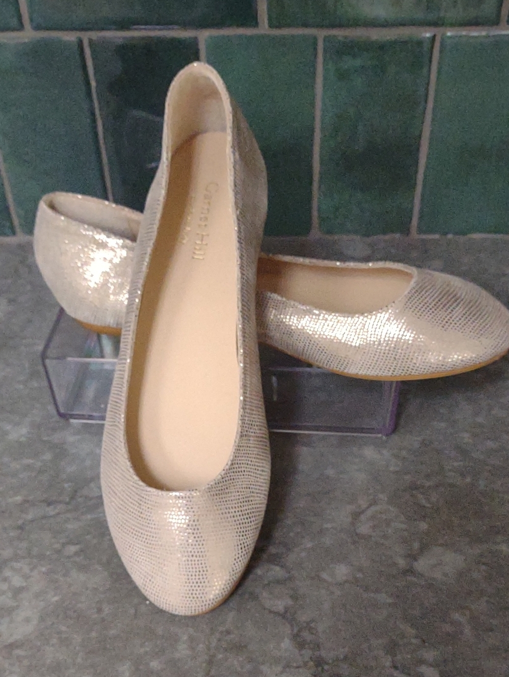 Garnet Hill Italian Leather Pippa Modern Ballet Flats Size 9 High Quality